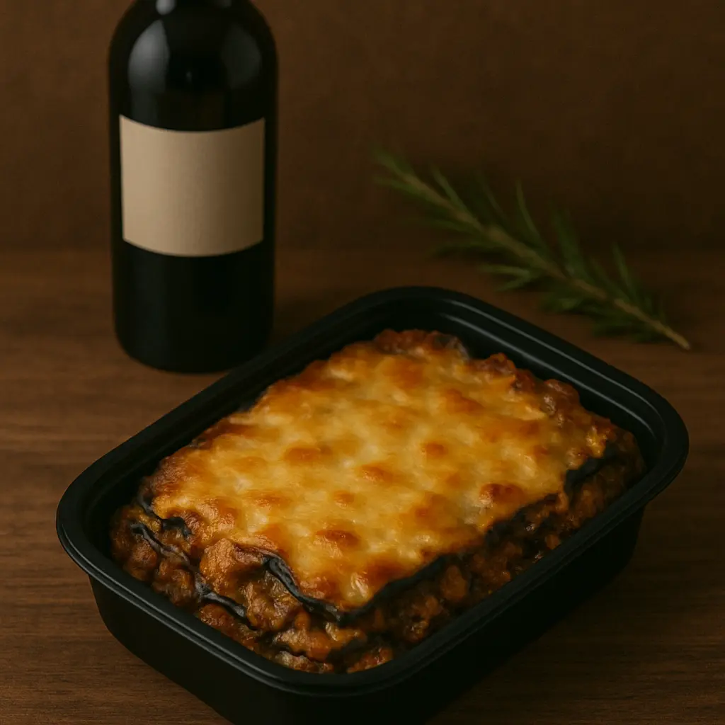 Musaka casera de verdura y carne picada