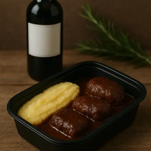 [P1] Carrillada al vino tinto con Puré de Patatas
